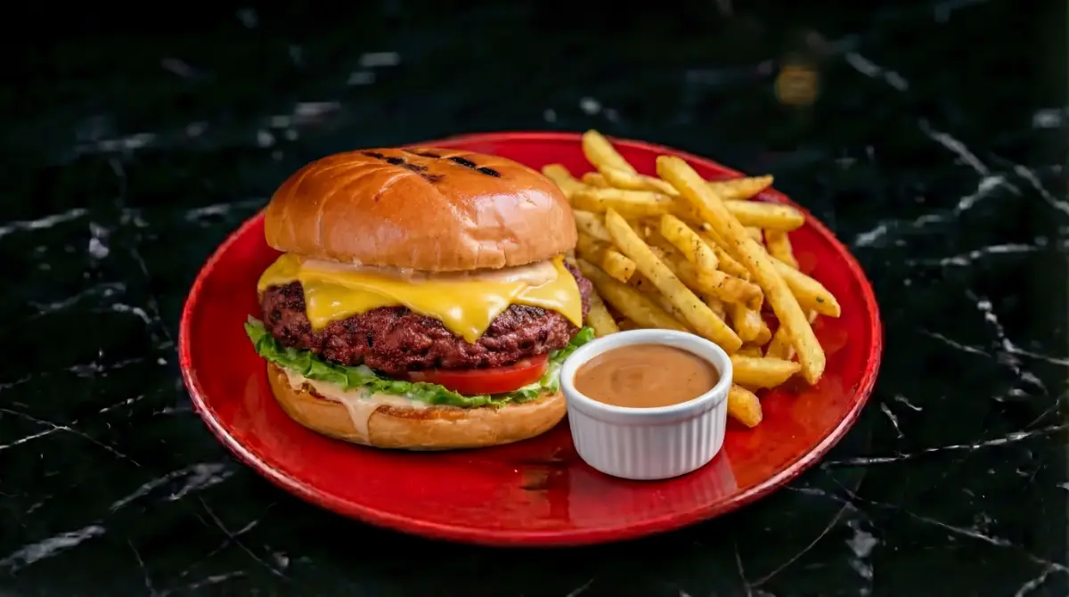 برجر لحم بقري محلي الصنع